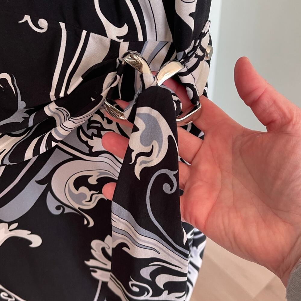 Cache Dress Side Ruching Tie Office Evening Event Classy Size Womens Large - Picture 5 of 9